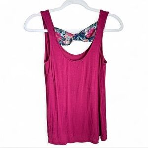 Rue21 Pink Tank Top with Floral Accent